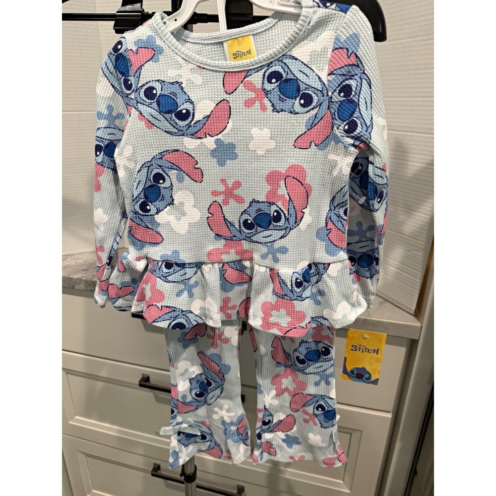 Disney Stitch Girls 3T 2-Piece Long Sleeve Knit Pajama Pants Set RJHL765